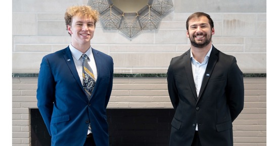 Sam Schroeder, left, and Zane Grizzle will serve as UNK student body president and vice president for 2024-25. (Courtesy photo)