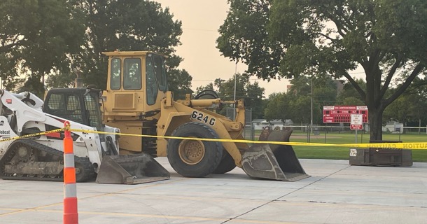 Ryder Park parking lot view Tuesday, August 5th 2025