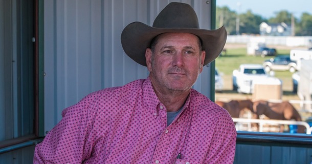 Jake Jacobson spins the tunes at the Oregon Trail Rodeo in Hastings. The Dannebrog man works events across the nation. Photo by Anita Burcham.