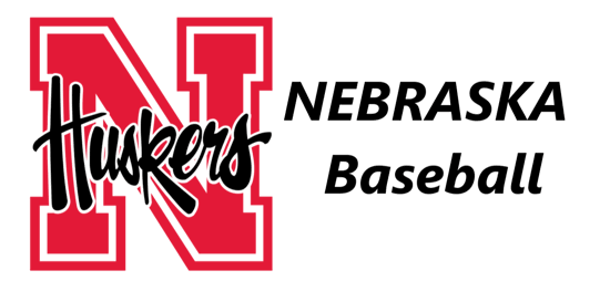 Nebraska Husker logo with the words Nebraska Baseball on the right.