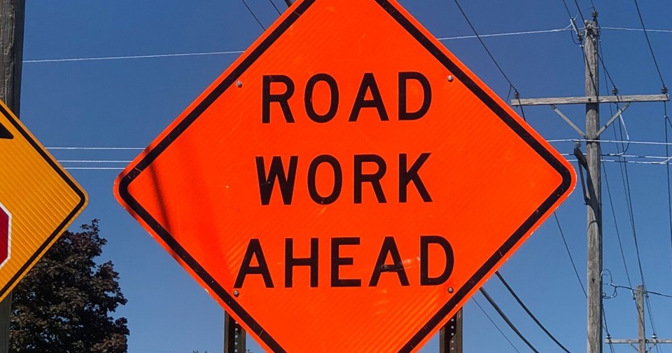 Road Work Ahead Sign