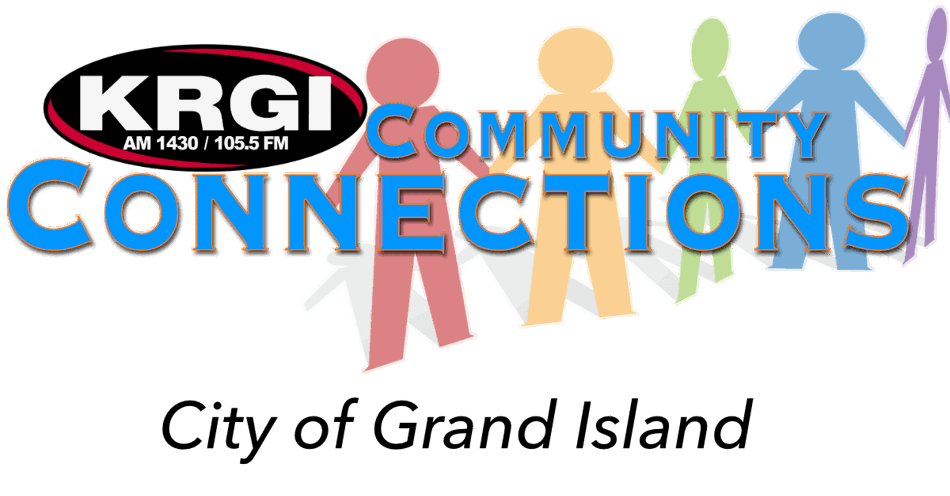 KRGI-AM logo with the words Community Connection City of Grand Island below.