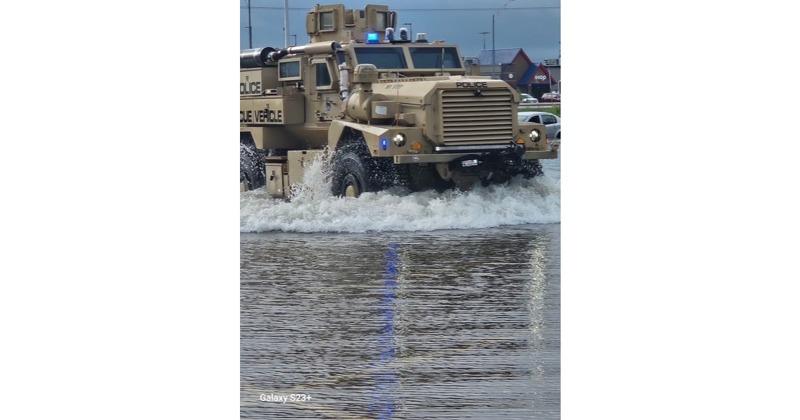 GIPD Deploys MRAP Vehicle To Help During Grand Island Flooding 