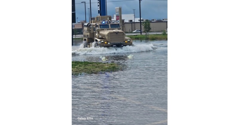 GIPD Deploys MRAP Vehicle To Help During Grand Island Flooding 